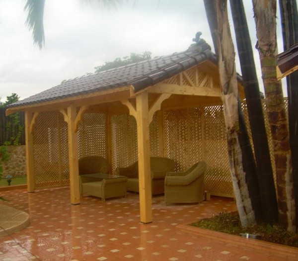 pérgola a 2 aguas