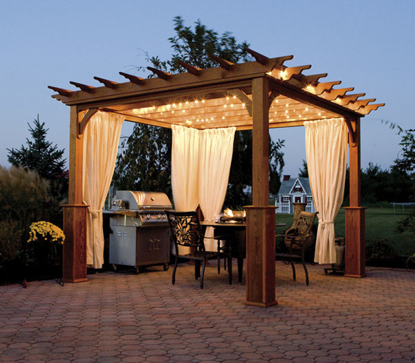 Pérgola con toldo